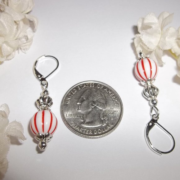 Red & White Earrings Set Jewelry Fashion NWT 6560 - Picture 4 of 10